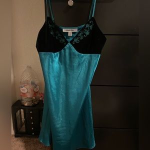 emerald green slip dress